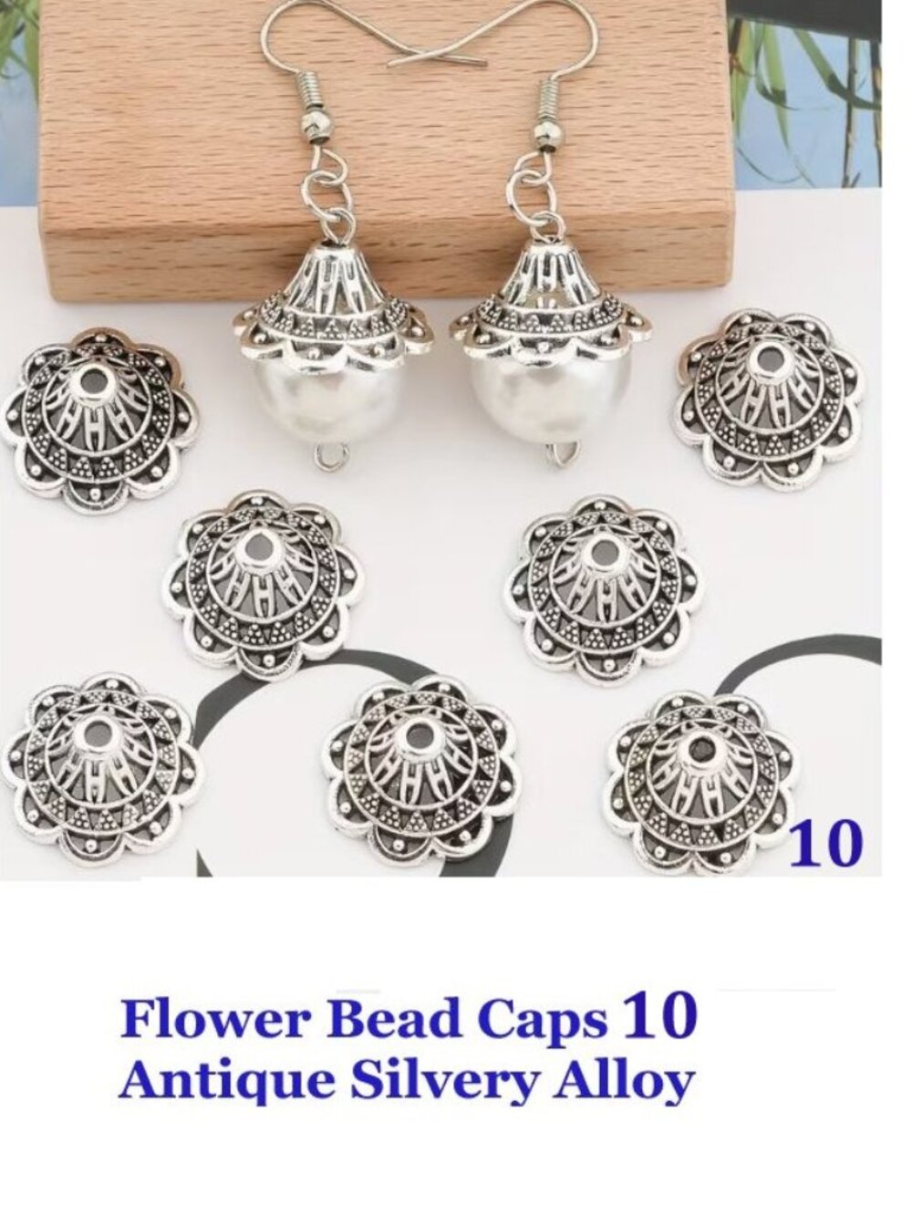 Vintage Style Tibetan Flower Bead Cap with Zinc Alloy   10 Pieces